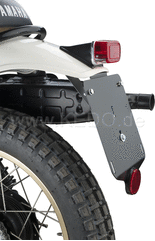 Kedo License Plate Support with Round Rear Reflector, aluminum, black, incl mounting material, suitable for license plate bracket item 50,089th | 50096