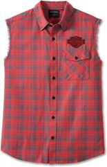Harley-Davidson Men'S Bar & Shield Plaid Blowout, Red Checkered | 96889-23VM