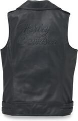 Harley-Davidson Women'S Pierce Leather Vest, Black leather | 97027-22VW
