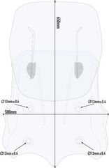 GIVI / ジビ Airflow Sliding Windscreen for Moto Guzzi V 85 TT, HxW max 65x50 cm, 12 cm sliding, fits oe headlight fairing | AF8203