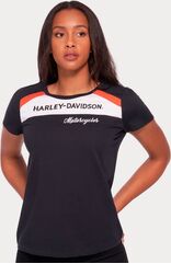 Harley-Davidson Women'S Accelerate Stripe Knit Top, Colorblock-Design-Black Beauty | 99101-22VW