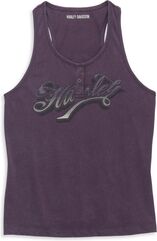 Harley-Davidson Tatoo Font Henley Racerback Tank For Women, Hortensia | 96074-22VW