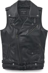 Harley-Davidson Women'S Pierce Leather Vest, Black leather | 97027-22VW