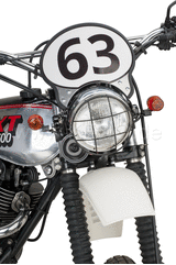 Kedo Race Number Plate 'Six Days', aluminum, w / black stainless steel brackets, suitable for original brackets and headlight (incl 2 stickers.) | 60401