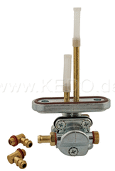 Kedo Fuel petcock without Low Pressure Terminal, ON / OFF / RES, Reversible Fuel Terminal (180 ° / 90 ° for 6mm Fuel Line) | 50047