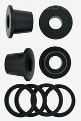 Kedo Top Yoke Bushings (Massive) for Handlebar Clamp, Black Plastic, Set of 4 | 40702