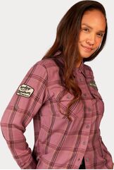 Harley-Davidson Women'S Gas & Oil Convertible Sleeve Shirt, Yarn Dyed Plaid-Dusky Orchid | 96273-23VW