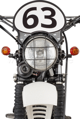 Kedo Starting Number Plate 'Six Days', aluminum, with stainless steel brackets black, suitable for original headlight and -brackets (incl 2 stickers.) | 60404
