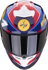 スコーピオン フルフェイスヘルメット Exo R1 Evo Air Coup ブルー-レッド-イエロー | 110-442-328