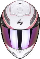 Scorpion / スコーピオン Exo フルフェイスヘルメット 1400 Air Gaia ホワイト ピンクグリーン | 14-389-302