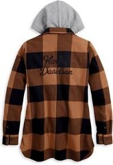 Harley-Davidson Thrill Seeker Tunic With Removable Hood For Women, Yarn-dyed plaid | 96280-23VW