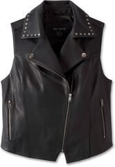 Harley-Davidson Women'S Classic Eagle Studded Leather Vest, Black | 97047-23VW