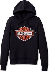 Harley-Davidson Women'S Custom Bar & Shield Pullover Hoodie, Black Beauty | 99011-23VW