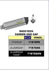 ARROW / アロー BENELLI TRK 502 '17/18 eマーク認証 アルミニウムダーク RACE TECH サイレンサー カーボンエンドキャップ付 FOR 71689MI リンクパイプ | 71878AKN