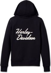 Harley-Davidson Women'S Custom Bar & Shield Pullover Hoodie, Black Beauty | 99011-23VW