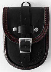 Ends Cuoio / エンズクオイオ バッグ 2018-new Softail ソフィテル Standard, Street Bob and Breakout スマートタンクバッグ - ブラックレザー - レッドステッチ | SBSFT18.N.CTR