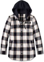 Harley-Davidson Shirt Jacket-Woven, Yarn Dyed Plaid-Black Beauty | 96166-24VW