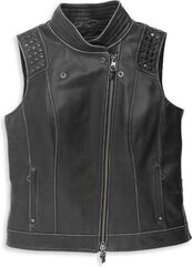 Harley-Davidson Women'S Electra Studded Leather Vest, Black | 97005-22VW