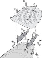 GIVI トップケース-mounting kit ブラック Monolockケース用 | SR1153