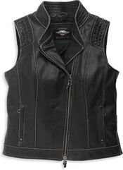 Harley-Davidson Women'S Electra Studded Leather Vest, Black | 97005-22VW