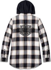 Harley-Davidson Shirt Jacket-Woven, Yarn Dyed Plaid-Black Beauty | 96166-24VW