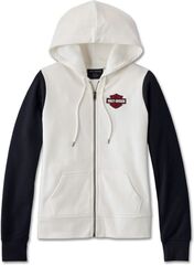 Harley-Davidson Bar & Shield Zip Front Hoodie For Women, Cloud Dancer | 96242-24VW