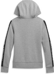 Harley-Davidson Women'S Sleeve Logo Zip Hoodie, Medium Heather Grey | 96487-21VW