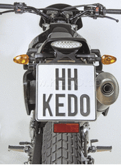Kedo Competition' License Plate Holder, complete (Black / Silver with LED Taillight, White) | 30325