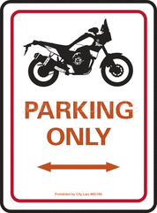 Kedo Sign "Tenere 700 PARKING ONLY", red / white / black, approx. 16x22cm | 80166