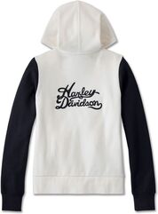 Harley-Davidson Bar & Shield Zip Front Hoodie For Women, Cloud Dancer | 96242-24VW