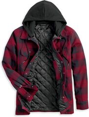 Harley-Davidson Men'S Onwards Hooded Shirt / Jacket, Red Checkered | 96357-23VM