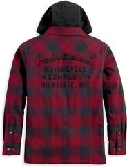Harley-Davidson Men'S Onwards Hooded Shirt / Jacket, Red Checkered | 96357-23VM