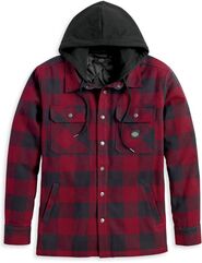 Harley-Davidson Men'S Onwards Hooded Shirt / Jacket, Red Checkered | 96357-23VM