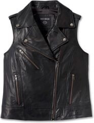 Harley-Davidson Women'S Eclipse Leather Vest, Black | 98024-23VW