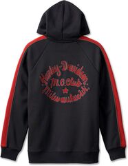 Harley-Davidson Men'S Club Crew Zip-Up Hoodie, Black Beauty | 96514-23VM