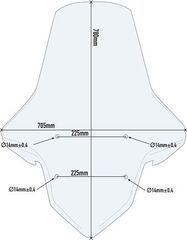 GIVI / ジビ Windscreen for SYM Cruisym 300, Joymax Z 300, clear screen, dim HxW 78x70,5cm, 21cm higher than oe screen | 7056DT