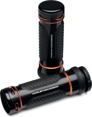 Harley-Davidson Adversary Hand Grips - Black With Orange Highlights | 56100544