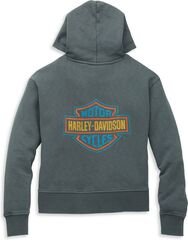 Harley-Davidson Women'S Racer Font Crossover Neck Hoodie, Blackened Pearl | 96077-22VW