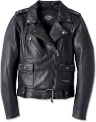 Harley-Davidson Women'S 120Th Anniversary Cycle Queen Leather Biker Jacket, Black | 97026-23EW