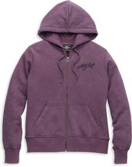 Harley-Davidson Women'S Eagle Graphic Vintage Wash Zip Front Hoodie, Hortensia | 96118-22VW