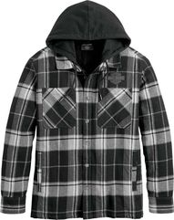 Harley-Davidson Up North Men'S Sherpa Flannel, Black Plaid | 96358-23VM