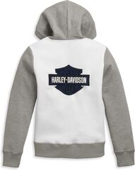 Harley-Davidson Women'S Bar & Shield Colorblock Zip Front Hoodie, Bright White | 96386-21VW
