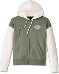 Harley-Davidson Women'S Special Racer Front Zip Front Hoodie, Colorblock-Design-Oil Green | 97453-23VW