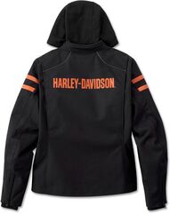 Harley-Davidson Men'S Ovation 3-In-1 Textile Riding Jacket, Black Beauty/Vintage Orange | 98102-24EM