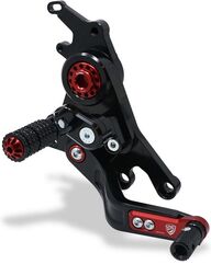 CNC Racing / シーエヌシーレーシング Adjustable rear sets rider Ducati Hypermotard 950, Black/Red | PE432BR