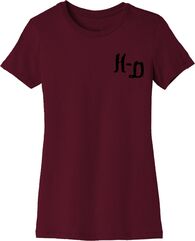 Harley-Davidson Women'S Forever Roses Back Print Tee, Merlot | 96641-22VW