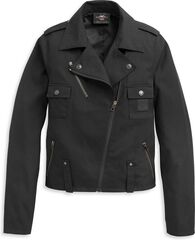 Harley-Davidson Women'S Asymetrical Zip Biker Jacket, Black Beauty | 97451-21VW