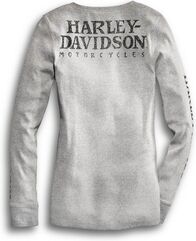 Harley-Davidson Skull Snap Front Long Sleeve Henley, Heather Grey | 99143-14VW