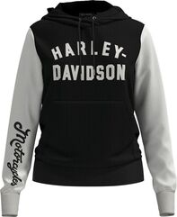 Harley-Davidson Hoodie-Knit, Colorblock-Design-Black Beauty | 96407-23VW