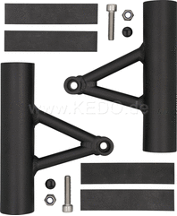 Kedo Aluminum Headlight brackets (1 Pair) Wrenchmonkees / GibbonSlap style, black-coated | WM0015S